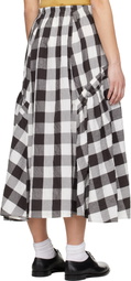 Toogood White & Brown 'The Harvester' Midi Skirt