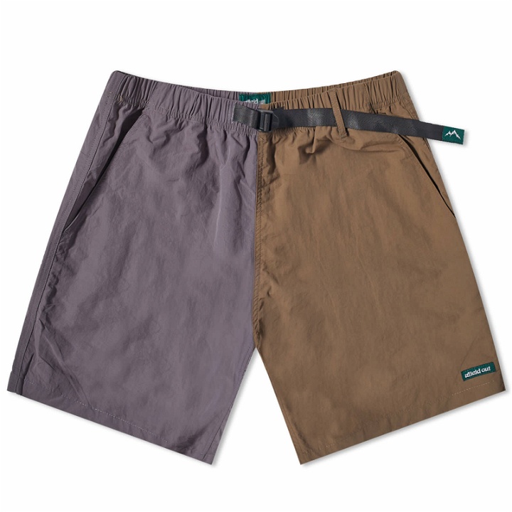 Photo: Afield Out Men's Duo Tone Sierra Climbing Shorts in Brown/Grey