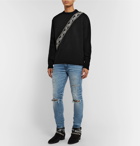 AMIRI - Appliquéd Wool and Cashmere-Blend Sweater - Black