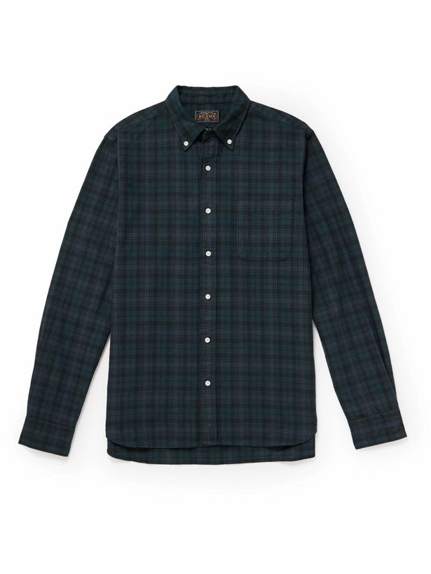 Photo: Beams Plus - Button-Down Collar Checked Cotton Shirt - Blue