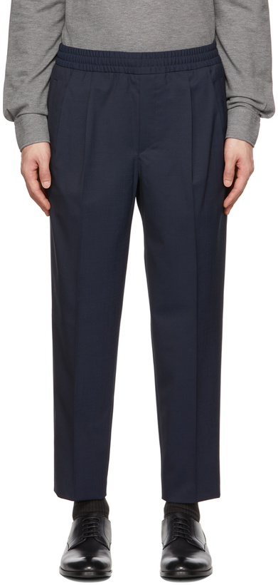 Photo: ZEGNA Navy Wool Trousers