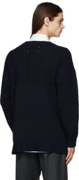 Maison Margiela Navy Cable Knit Sweater