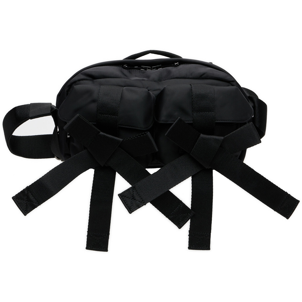 Simone Rocha Black Beaded Classic Bow Crossbody Bag