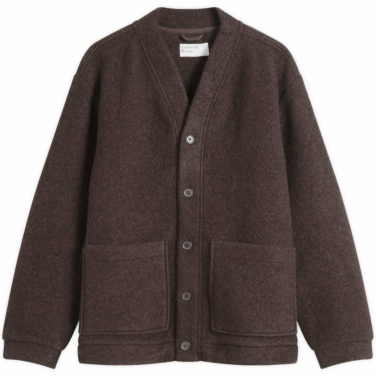 Universal Works Men's Presented by END. Wool Fleece Adv Cardigan in Brown