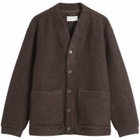 Universal Works Men's Presented by END. Wool Fleece Adv Cardigan in Brown