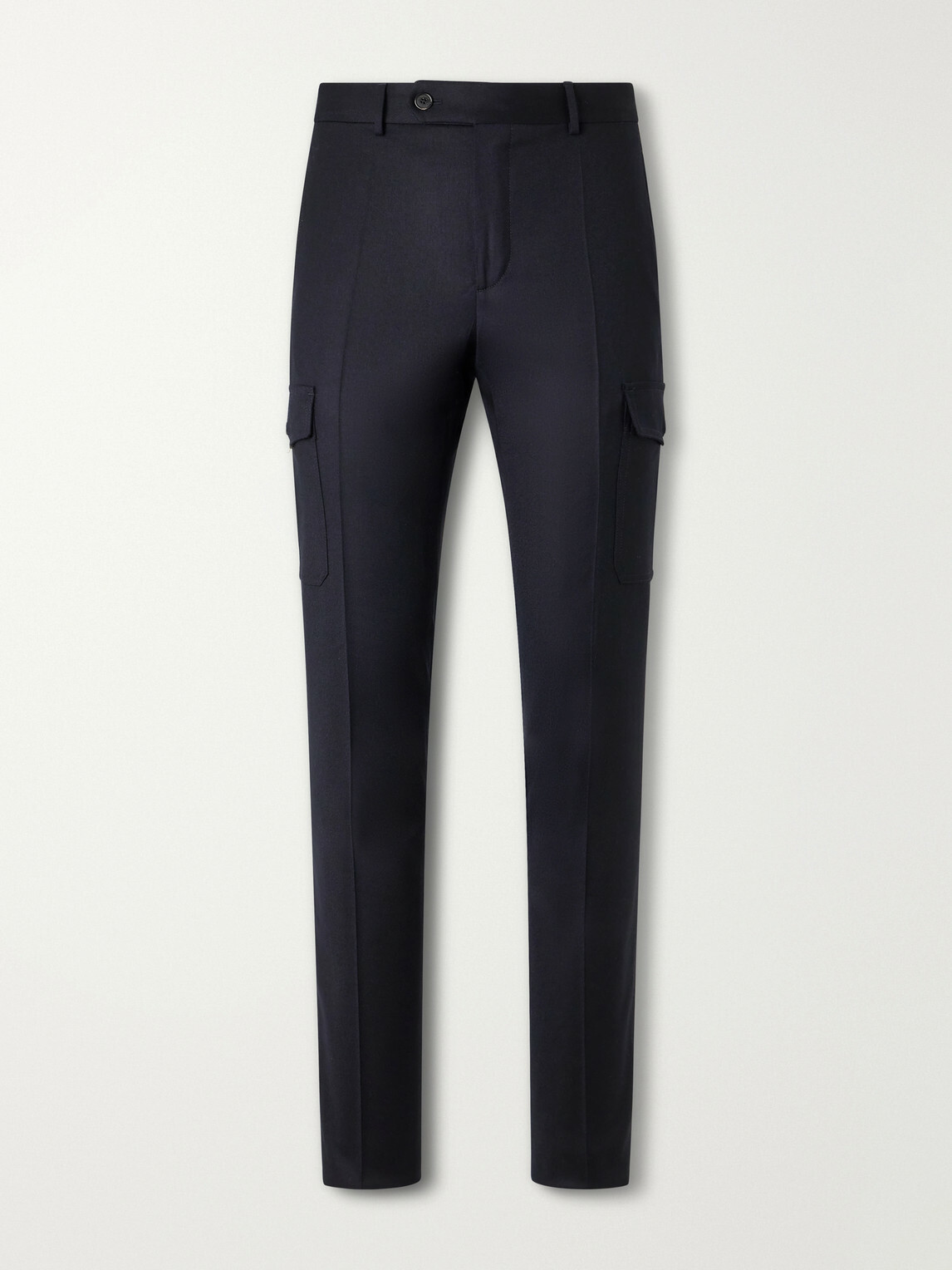 Slowear - Incotex Tapered Wool-Blend Flannel Cargo Trousers - Blue