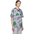 Kenzo Grey and Green Loose-Fiting Sportswear T-Shirt