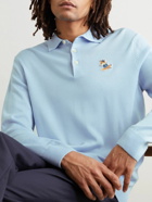 Maison Kitsuné - Logo-Appliquéd Merino Wool Polo Shirt - Blue