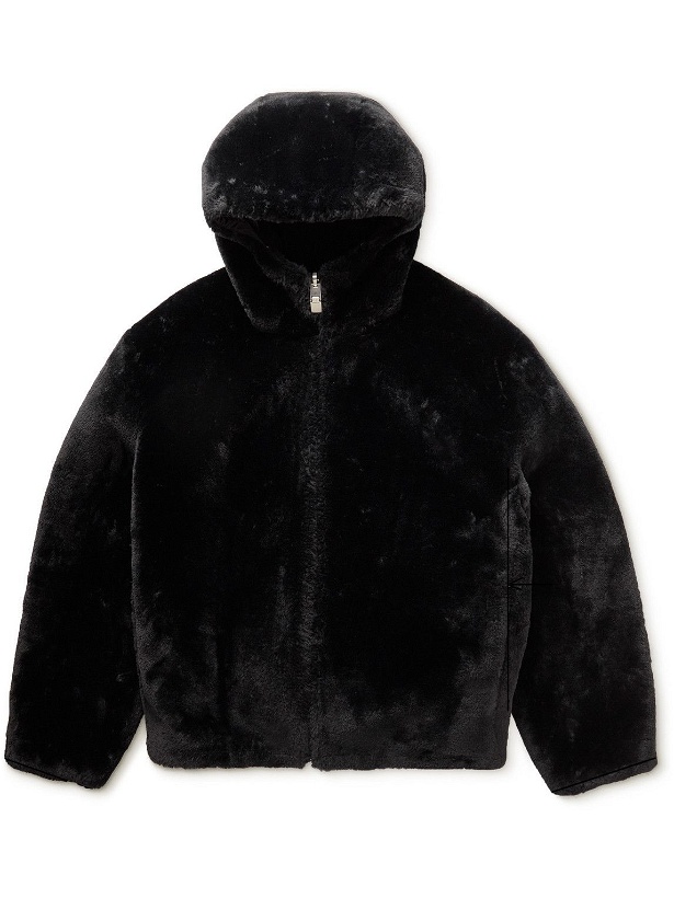 Photo: Givenchy - Oversized Reversible Faux Fur and Shell Hooded Bomber Jacket - Black