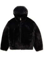 Givenchy - Oversized Reversible Faux Fur and Shell Hooded Bomber Jacket - Black