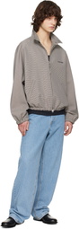 Courrèges Gray Houndstooth Zipped Bomber Jacket