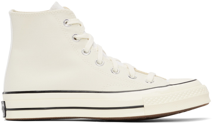 Photo: Converse Off-White & Tan Tri-Panel Chuck 70 Sneakers