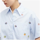 Kenzo Paris Women's Kenzo Fruit Stickers Cropped Shirt in Sky Blue