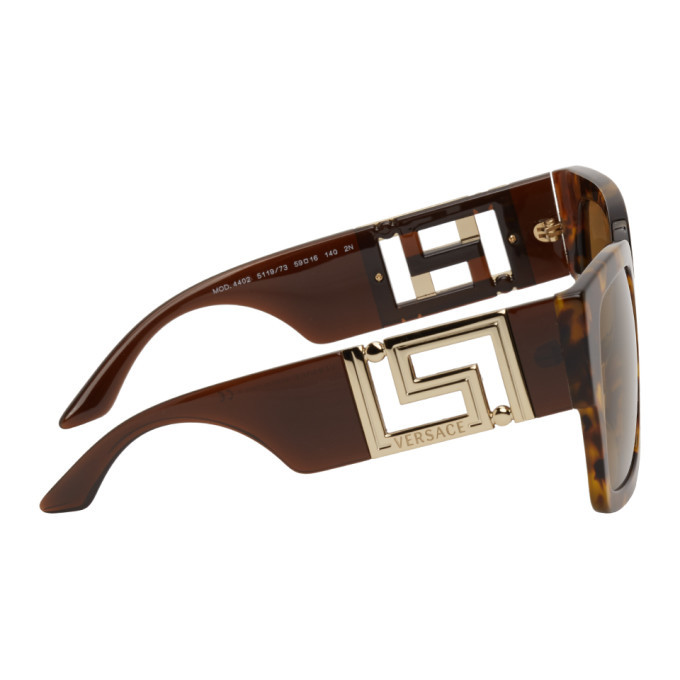 Versace Tortoiseshell Large Greca Square Sunglasses Versace display picture 1