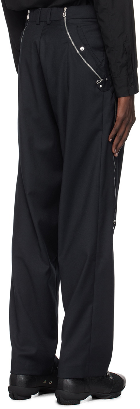 kiko kostadinov knox trouser 24aw キコ Kiko Kostadinov Navy Knox Zip Trousers Kiko Kostadinov