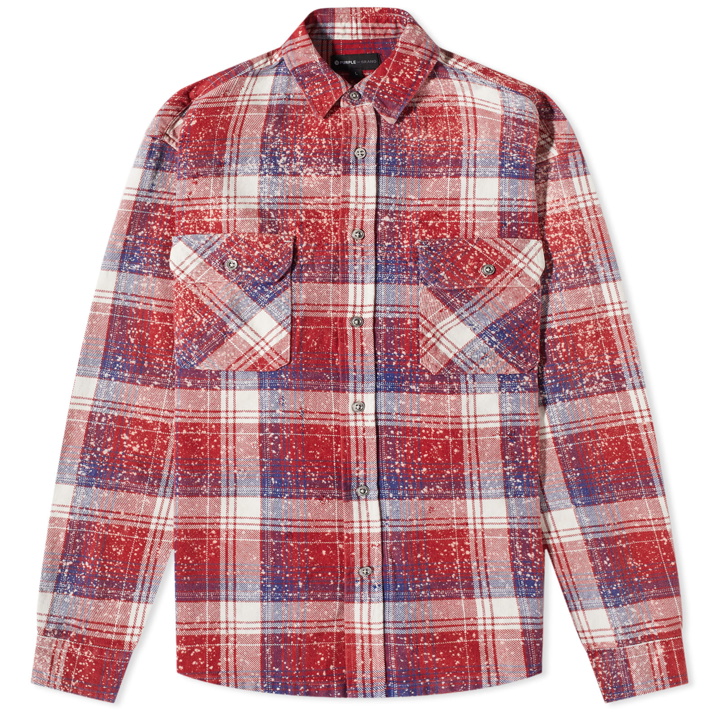 Photo: Purple Brand Men's Plaid Shirt in Red/Navy/White