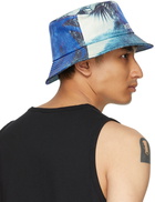 Kenzo Blue High Summer Tropical Graffiti Bucket Hat