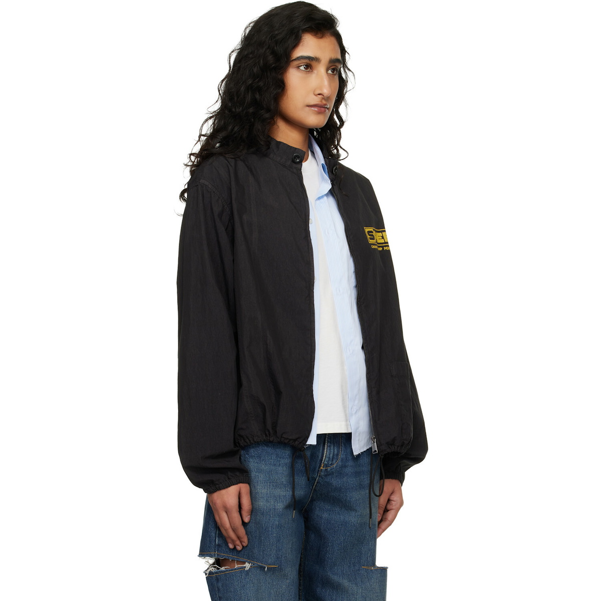 Maison Margiela Black Vintage-Style Sportswear Jacket
