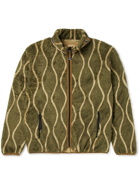 KAPITAL - Drunk Stripe Fleece Jacket - Green