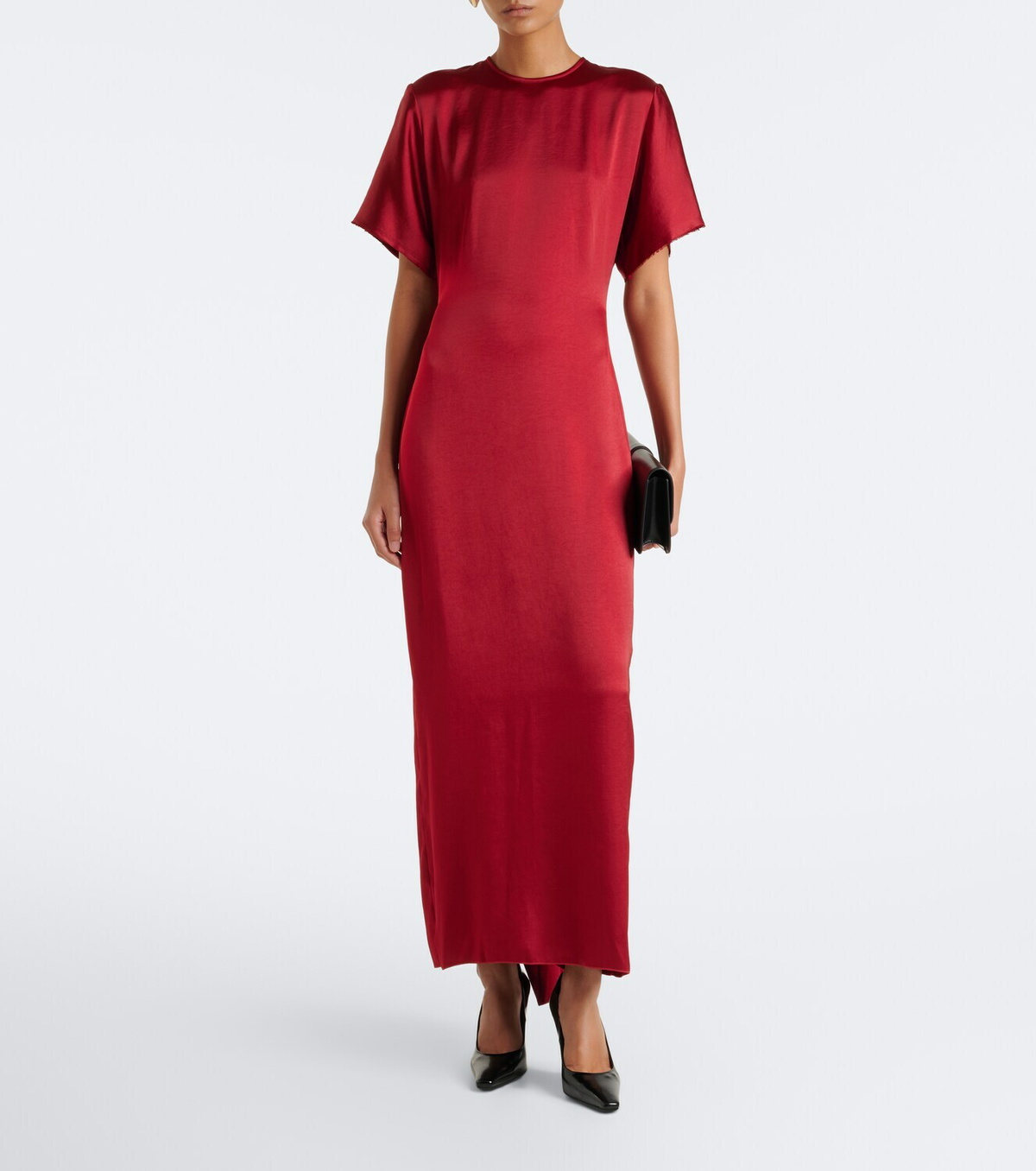 Fforme Imogen gathered satin maxi dress