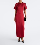 Fforme Imogen gathered satin maxi dress