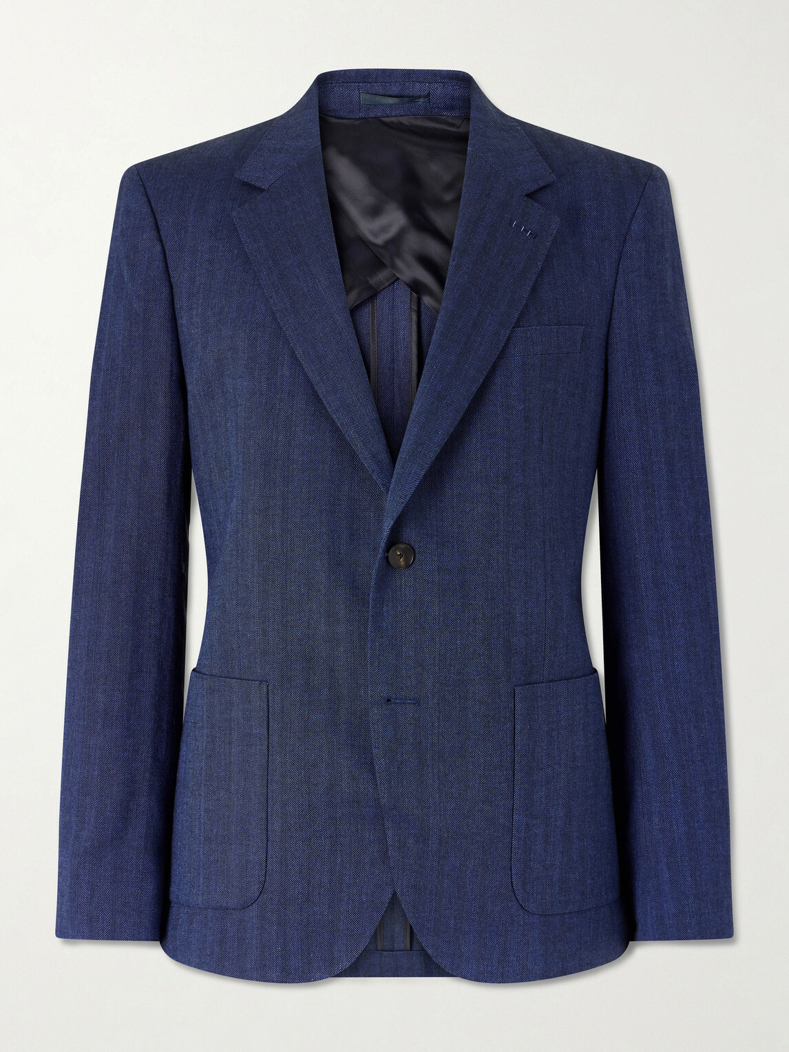 Mr P. - Herringbone Linen-Blend Suit Jacket - Blue