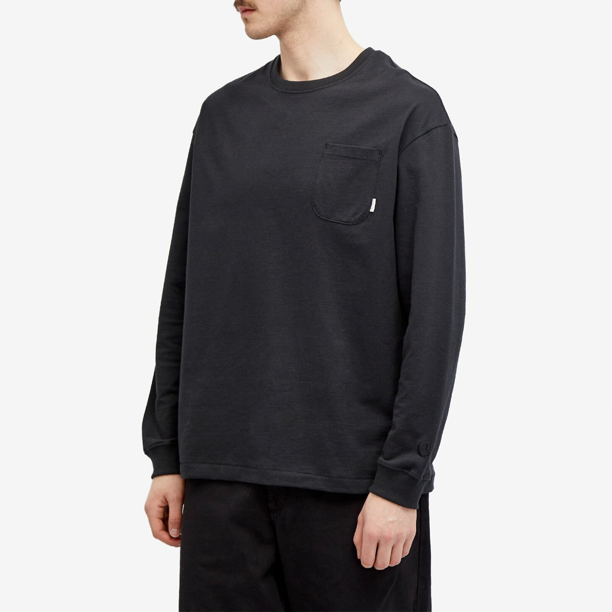 トップス Champion for RHC Pocket Long Sleeve T Champion Men's Long Sleeve Pocket T-Shirt in New Ebony Champion