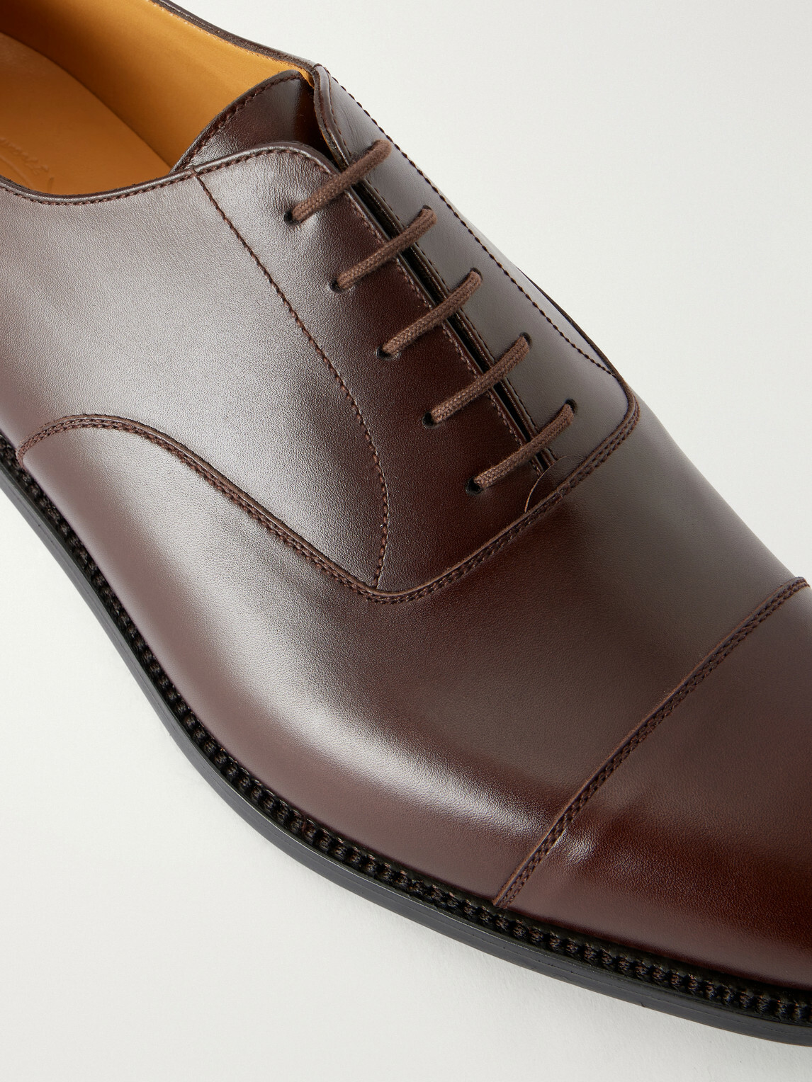 J.M. Weston - Cap Toe Leather Oxford Shoes - Brown