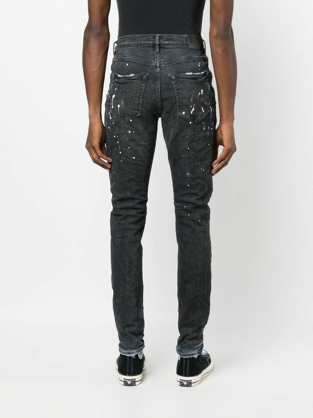 paint-splatter detail jeans, Purple Brand