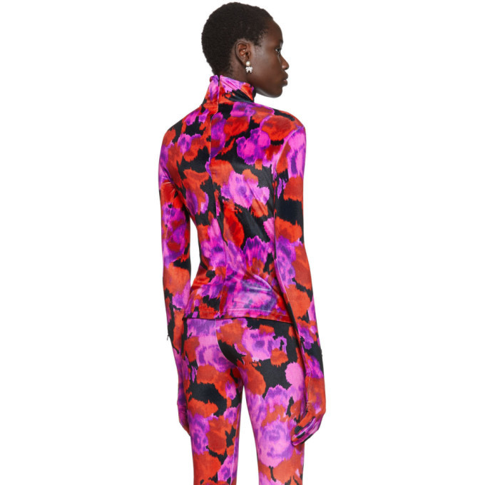 Richard Quinn Red Floral Turtleneck