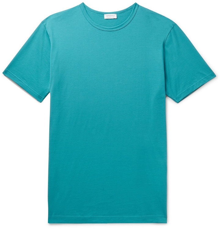 Photo: Sunspel - Pima Cotton-Jersey T-Shirt - Petrol