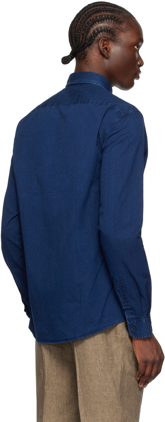 Sunspel Indigo Button-Down Denim Shirt