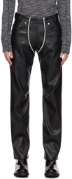 GmbH Black Lata Faux-Leather Trousers