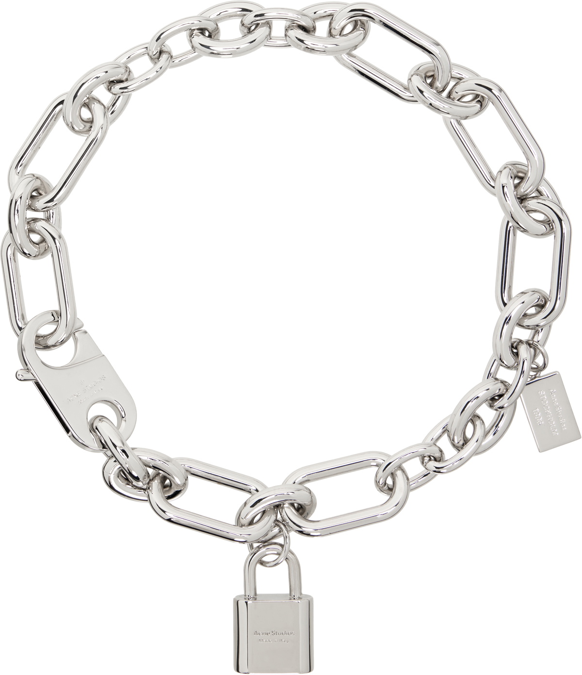 【ACNE STUDIOS】Padlock choker☆関税込 Padlock choker in silver - Acne Studios | Mytheresa