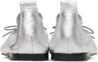 TheOpen Product Silver Square Toe Ballerina Flats