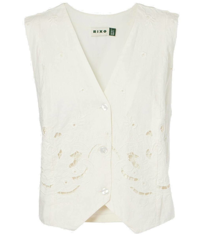 Photo: Rixo Norah embroidered cotton and linen vest