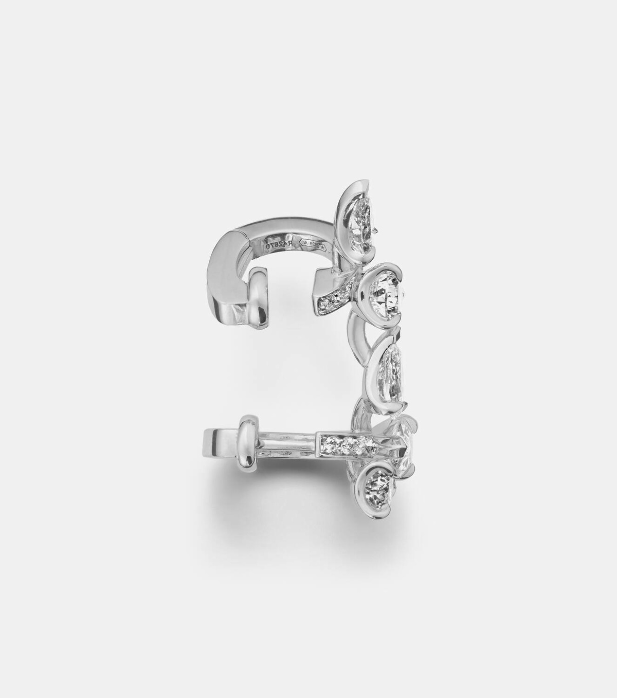 Repossi Serti Sur Vide 18kt white gold single ear cuff with diamonds