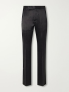 TOM FORD - Straight-Leg Pinstriped Satin Suit Trousers - Black