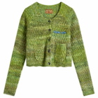 Brain Dead Women's Scalloped Cardigan in Green Multi