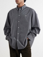 LOEWE - Loewe Logo-Embroidered Checked Shirt - Gray