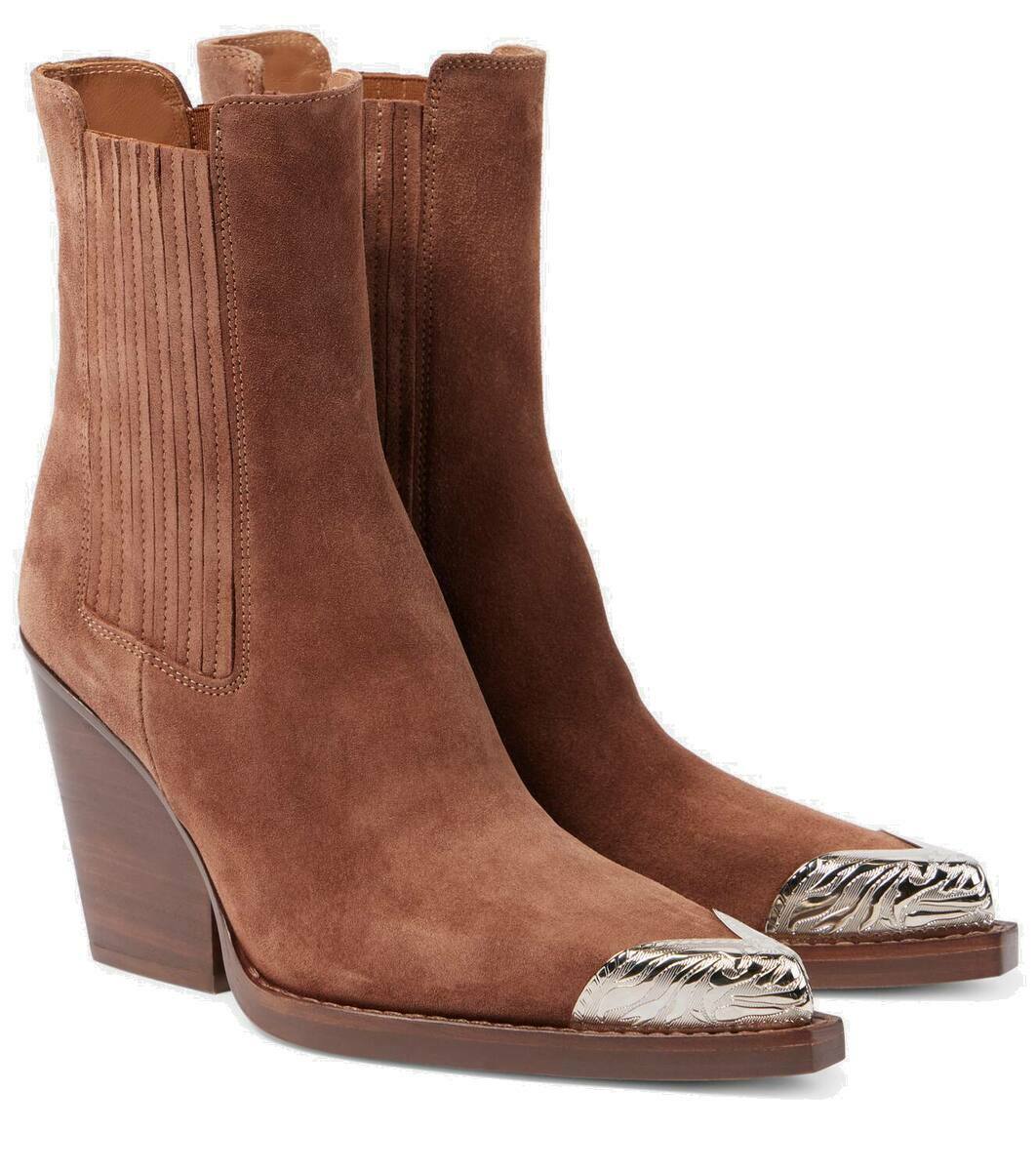 ブーツその他 Paris Texas Fringe-Detail Brown Ankle Boots With Stiletto Paris Texas Fringe-Detail Brown Ankle With Stiletto Heel