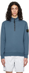Stone Island Blue Garment-Dyed Sweatshirt