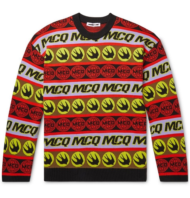 Photo: McQ Alexander McQueen - Logo-Jacquard Cotton Sweater - Multi