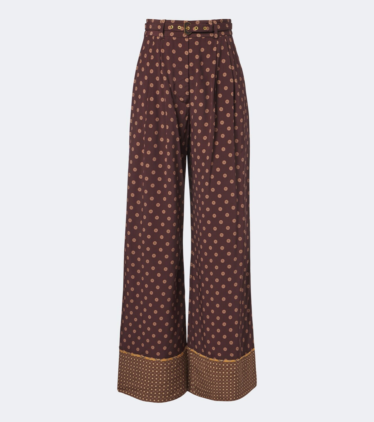 Zimmermann Belted printed wide-leg pants