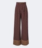 Zimmermann Belted printed wide-leg pants