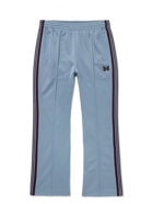 Needles - Logo-Embroidered Webbing-Trimmed Tech-Jersey Track Pants - Blue