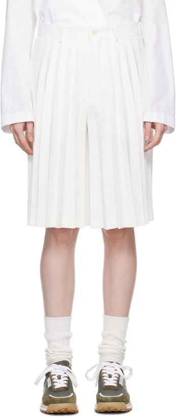 Photo: Comme des Garçons Homme Plus White Pleated Shorts