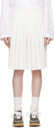 Comme des Garçons Homme Plus White Pleated Shorts