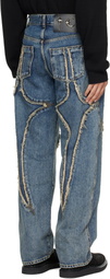 Thug Club Blue Reverse Applique Denim Jeans