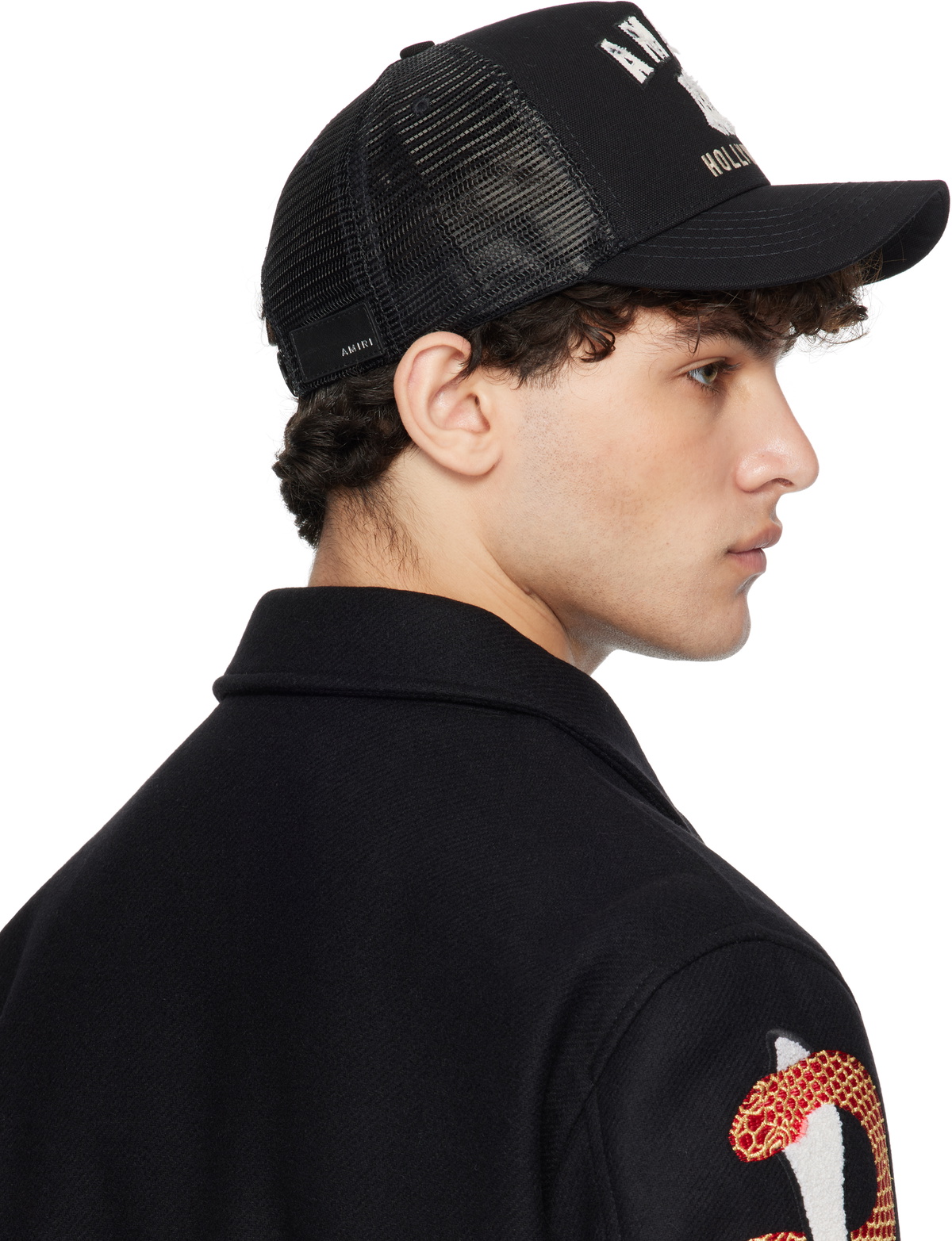 AMIRI Black 'MA' Hollywood Trucker Cap Amiri